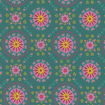 Parlor 11964-16 PEACOCK by Crystal Manning for Moda Fabrics, Image