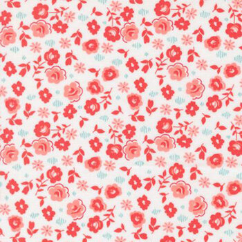 Delightfully Yours 37706-21 Cloud - Geranium by Sherri & Chelsi for Moda Fabrics, Image