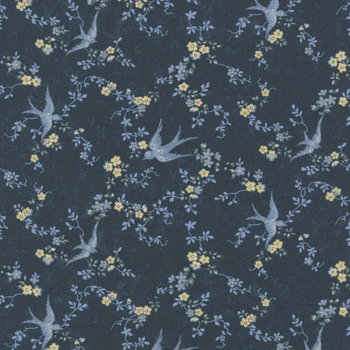 Bluebird's Nest 9800-14 Blue by Kansas Troubles Quilters for Moda Fabrics, Image