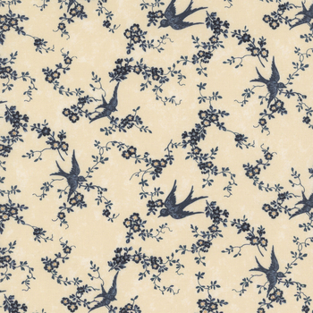 Bluebird's Nest 9800-21 Cream by Kansas Troubles Quilters for Moda Fabrics, Image