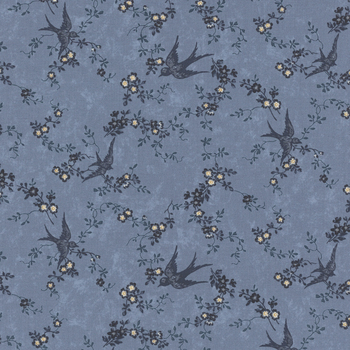 Bluebird's Nest 9800-34 Light Blue by Kansas Troubles Quilters for Moda Fabrics, Image