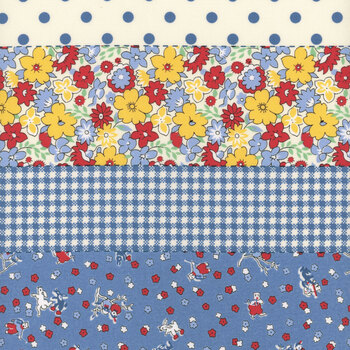 30's Playtime 23380-12 Bluebell by Linzee McCray for Moda Fabrics, Image