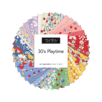 30's Playtime  Mini Charm Pack by Linzee McCray for Moda Fabrics - RESERVE, Image