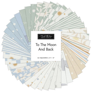 To The Moon And Back  Charm Pack by Paper + Cloth for Moda Fabrics - RESERVE, Image