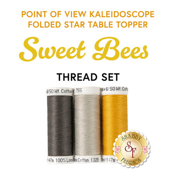  Point of View Kaleidoscope Folded Star Table Topper - Sweet Bees - 3pc Thread Set, Image
