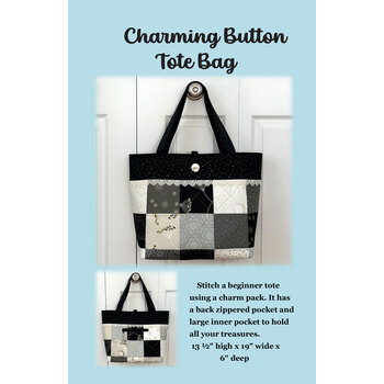 Charming Button Tote Bag Pattern - PDF Download, Image