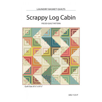 Scrappy Log Cabin Pieced Quilt Pattern, Image