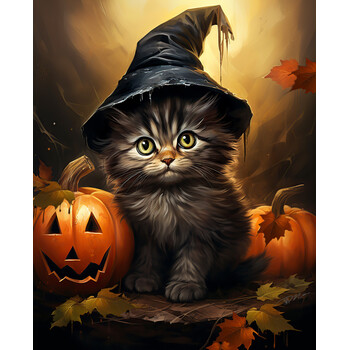 Kitty Witch Doctor AL-6915-4C MULTI Panel by Momart Art Licensing for David Textiles, Image