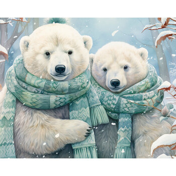 Polar Lovin AL-6916-4C MULTI Panel by Shawna Stewart for David Textiles, Image