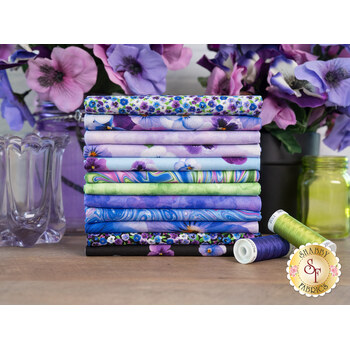 Pansy Perfection  12 FQ Set by Chong-A Hwang for Timeless Treasures Fabrics, Image