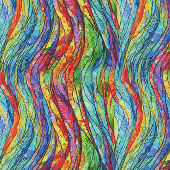 Faith in Full Color 2187-78 Turquoise/Multi by City Art Studio for Henry Glass Fabrics, Image