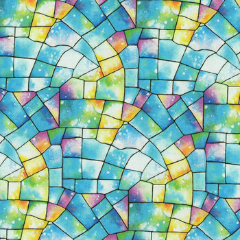 Kaleidoscope 108" 2178-75 Blue/Multi by Henry Glass Fabrics, Image