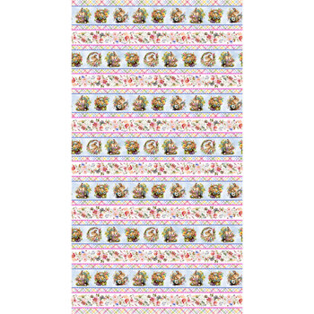Basket Full of Blessings 2140-11 Sky Blue by Catherine Bartoli for Henry Glass Fabrics, Image