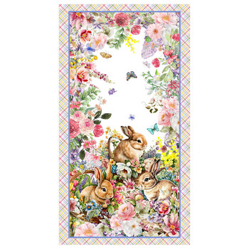 Basket Full of Blessings 2142P-22 Panel Powder Pink by Catherine Bartoli for Henry Glass Fabrics, Image