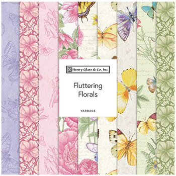 Fluttering Florals  Yardage by Jane Shasky for Henry Glass Fabrics, Image