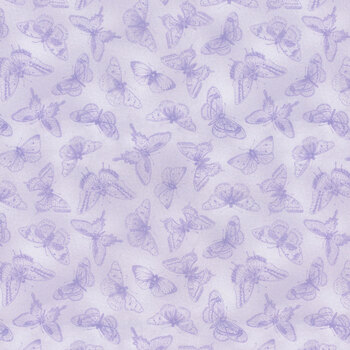 Fluttering Florals 2170-55 Lavender by Jane Shasky for Henry Glass Fabrics, Image