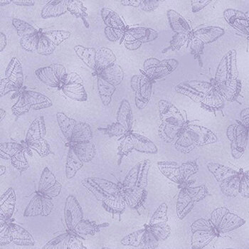 Fluttering Florals 2170-55 Lavender by Jane Shasky for Henry Glass Fabrics, Image