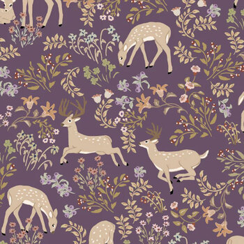 My Darling Deer DD25980-Plum Darling by Poppie Cotton, Image