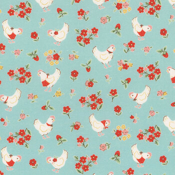 Farmhouse Fancy FH25960-Teal Spring Chicken by Poppie Cotton, Image