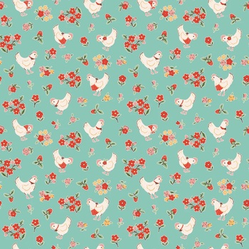 Farmhouse Fancy FH25960-Teal Spring Chicken by Poppie Cotton, Image