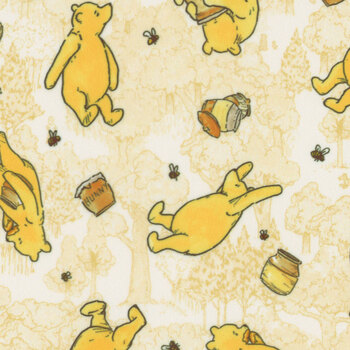 Classic Winnie Minky 8766MK-44 Yellow by W.A. Dodge for Studio E Fabrics, Image