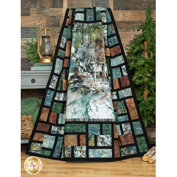  Stained Glass Panel Quilt Kit - Lone Wolf, Image