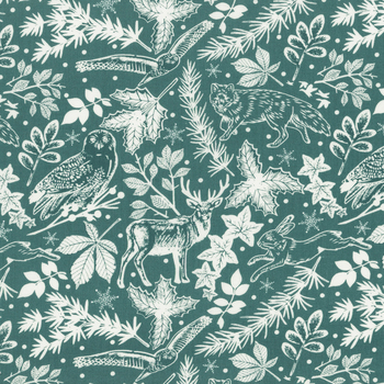 Winter Whispers 4249-75 Teal by Elsie Ess for Blank Quilting Corporation, Image