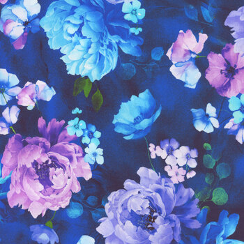Bellagio FLORA-CD3582 NAVY by Chong-A Hwang for Timeless Treasures Fabrics, Image