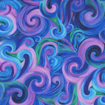 Bellagio SWIRL-CD3588 PURPLE by Chong-A Hwang for Timeless Treasures Fabrics, Image