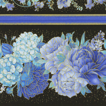 Escapade CM3792 BLACK by Chong-A Hwang for Timeless Treasures Fabrics, Image