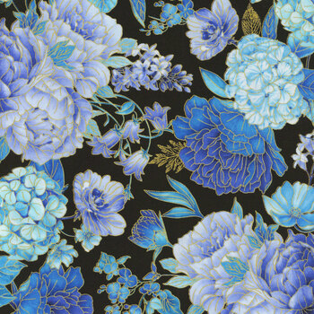 Escapade CM3793 BLACK by Chong-A Hwang for Timeless Treasures Fabrics, Image
