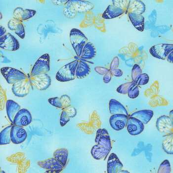 Escapade CM3796 AQUA by Chong-A Hwang for Timeless Treasures Fabrics, Image