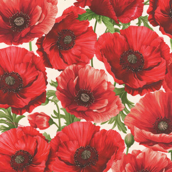 Poppy Passion POPPY-CD3802 CREAM by Timeless Treasures Fabrics, Image