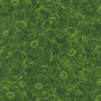 Poppy Passion POPPY-CD3810 GREEN by Timeless Treasures Fabrics, Image