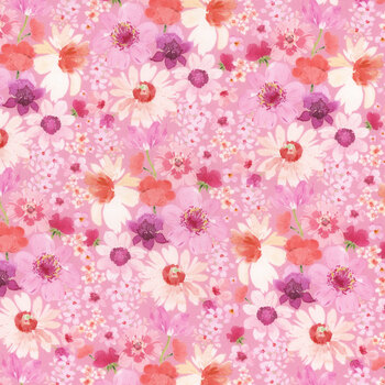 Spring Cheer Y4691-43 Lt. Raspberry by Heatherlee Chan for Clothworks, Image