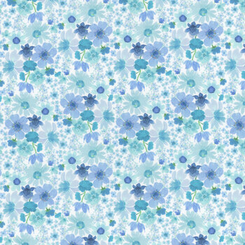 Spring Cheer Y4692-90 Blue by Heatherlee Chan for Clothworks, Image