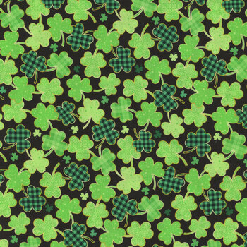 Good Luck Charm FUN-CD3843 GREEN by Timeless Treasures Fabrics, Image