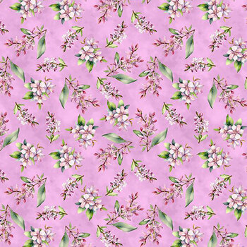 Dahlia Botanica 33925-637 Small Floral Purple by Nancy Mink for Wilmington Prints, Image