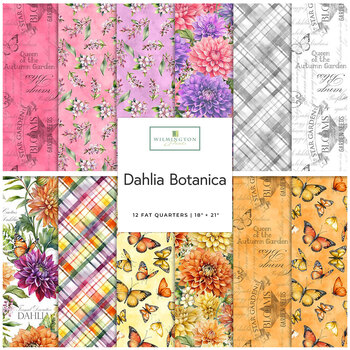 Dahlia Botanica  12 FQ Set by Nancy Mink for Wilmington Prints, Image