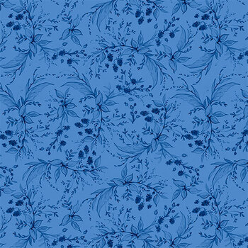 Amalfi Coast W105-006-555 Blue/Dk Blue by Susan Winget for White Owl Textiles, Image