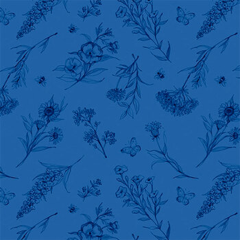 Amalfi Coast W105-005-555 Dk Blue by Susan Winget for White Owl Textiles, Image