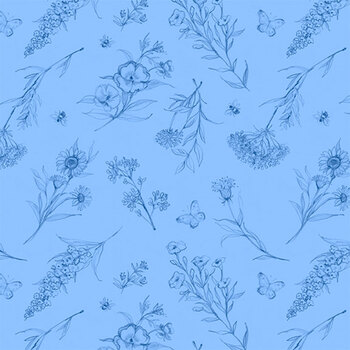 Amalfi Coast W105-005-505 Blue by Susan Winget for White Owl Textiles, Image