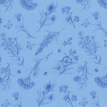 Amalfi Coast W105-005-505 Blue by Susan Winget for White Owl Textiles, Image