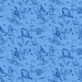 Amalfi Coast W105-004-555 Blue/Dk Blue by Susan Winget for White Owl Textiles, Image