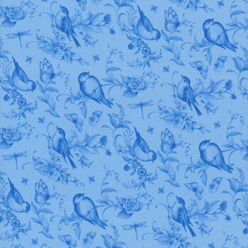 Amalfi Coast W105-004-555 Blue by Susan Winget for White Owl Textiles, Image