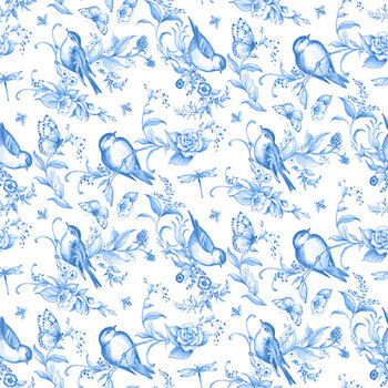 Amalfi Coast W105-004-055 White by Susan Winget for White Owl Textiles, Image