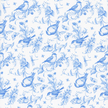 Amalfi Coast W105-004-055 White by Susan Winget for White Owl Textiles, Image