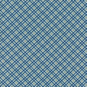 Patchwork Picnic W105-018-506 Blue by Susan Winget for White Owl Textiles, Image