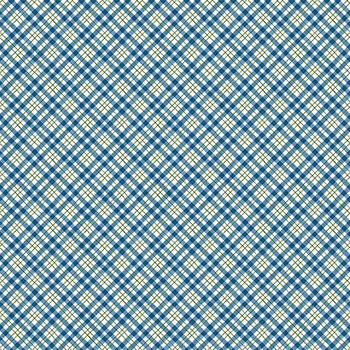 Patchwork Picnic W105-018-506 Blue by Susan Winget for White Owl Textiles, Image