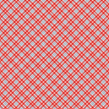 Patchwork Picnic W105-018-306 Red by Susan Winget for White Owl Textiles, Image